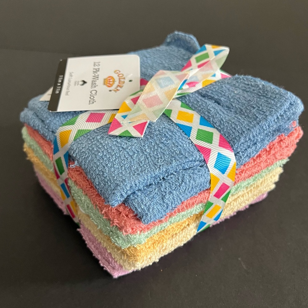 2/$14 π₯π Golden Soft Luxurious Feel Multi-Color Washcloths | 12 Pack | 4138 - Picture 2 of 6
